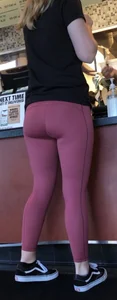 Pink leggings winging it