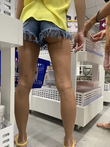 Mother upskirt and daughter showing ass cheeks