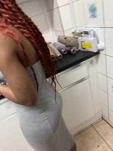 Thick Ebony tight grey dress