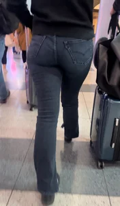 PAWG Hotwife in Tight Jeans Capped at Airport (OC + GIFS)