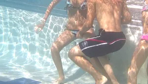 Various underwater girls in bikinis