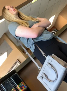 DMV Blondie in Yoga Pants