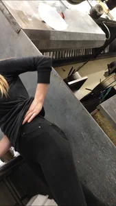 Hot coworker with a nice ass in tight black jeans