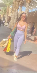 Amazing girl in purple leggings