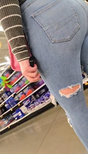 Redhead in tight jeans