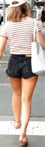 Nice ass in denim shorts with vpl and a wedgie