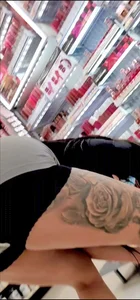 Hispanic fake tits and BBL bent over pussy close up