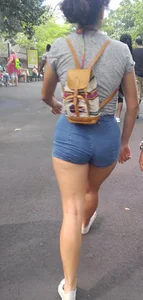 Fit Girl in Mini Shorts Street Candid