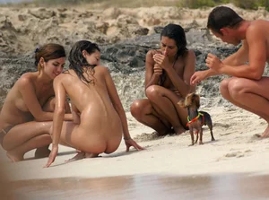 Nude beach and topless girls