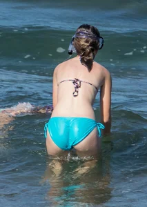 Another sexy girl on the beach snorkeling