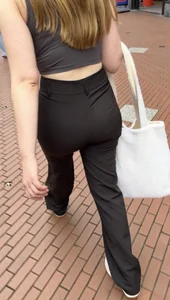 Dutch Beauty In Tight Flared Pants