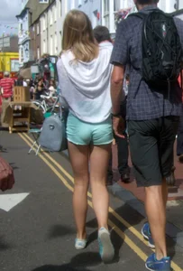 Various sexy teens in little shorts