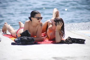 Nude beach and topless girls