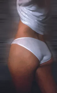 Hot Home Selfie in White Panties With a Jerked Up T-Shirt