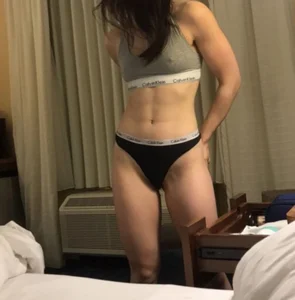 Fit Girl With Hot Abs in Sports Underwear Home Creepshot