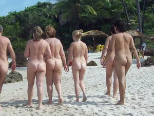 Nude beach and topless girls