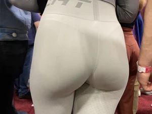 Cute Slim Fit Round Pear Bubble Butt Blonde PAWG in White VTL