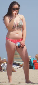 Group of sexy girls on the beach in bikinis with nice bodies