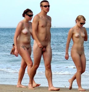 Nude beach and topless girls