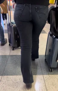 PAWG Hotwife in Tight Jeans Capped at Airport (OC + GIFS)