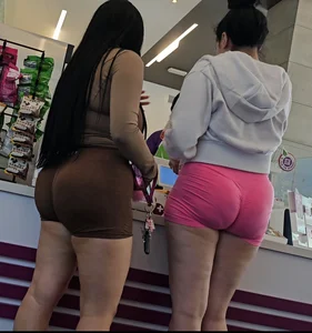 Two girls in shorts