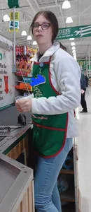 Teen at work in jeans