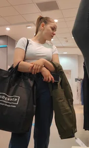 Cute teen in jeans busted me