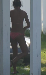A hot teen neighbor in various bikinis