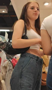 Cute teen in jeans busted me