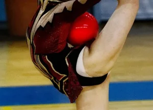 Gymnast with Great Stretch and Hot Legs Candid