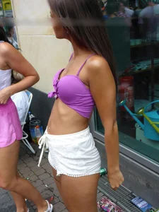Suckable puffy nipple on a sexy small boobed girl