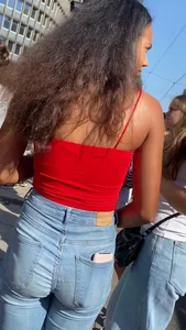 Mix of nice asses out in tight jeans