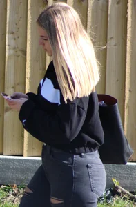 Cute Teen Squeezed Into Some Tight Grey Jeans