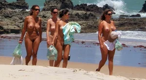 Nude beach and topless girls