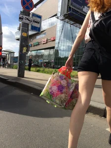Hot Ginger In Shorts With Hot Legs in a Public Bus and on a Crosswalk Creepshots Gallery
