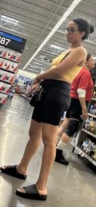 Petite cute milf in black shorts+vpl‼️