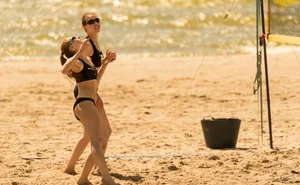 Beach volleyball babes in bikinis