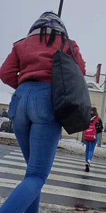 Teen crossing the street