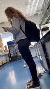 Curly Haired College Girl Loves To Only Wear Leggings Everyday