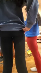 Super Cute Asian Teen Red Spandex Wedgie