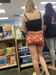 PSD shorts hugging her little ass