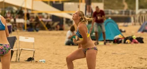 Beach volleyball babes in bikinis