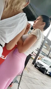 Super cute MEGABABE in pink leggings with bubble butt!