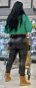 Fierce lady in leather bottoms‼️