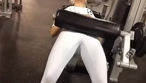 Sexy brunette gym girl in different leggings with a nice ass
