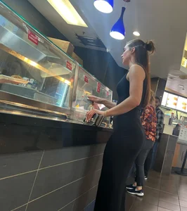 Fat booty brunette in tight black dress (oc)