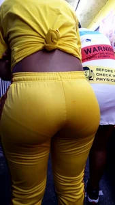 Ebony showing VPL in outfit