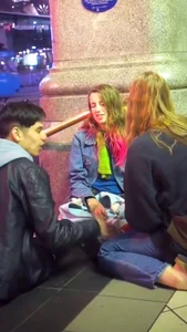 Girl in Red Knee Socks and Short Skirt Flashing Ass at the Railway Station Candid