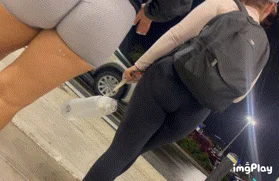 Gym Latina with thick ass and legs in spandex shorts OC