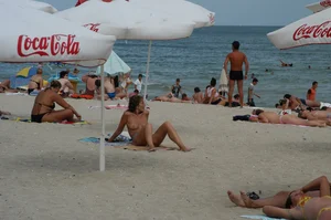 Verna topless beach girls out in the sun
